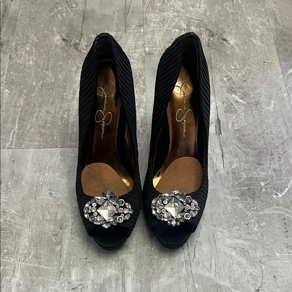 Jessica Simpson Elegant Black Women's Shoes with Embellishments - Picture 1 of 3